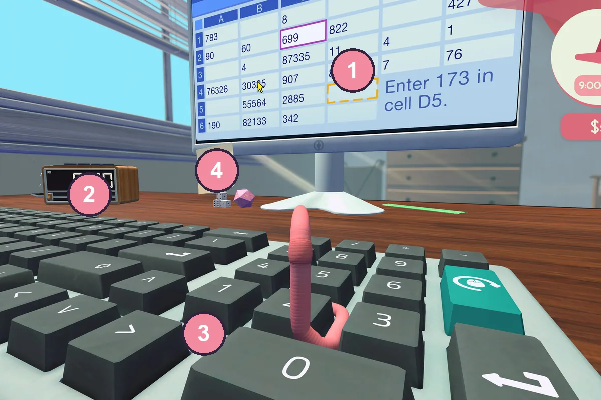 Worm desk illustration