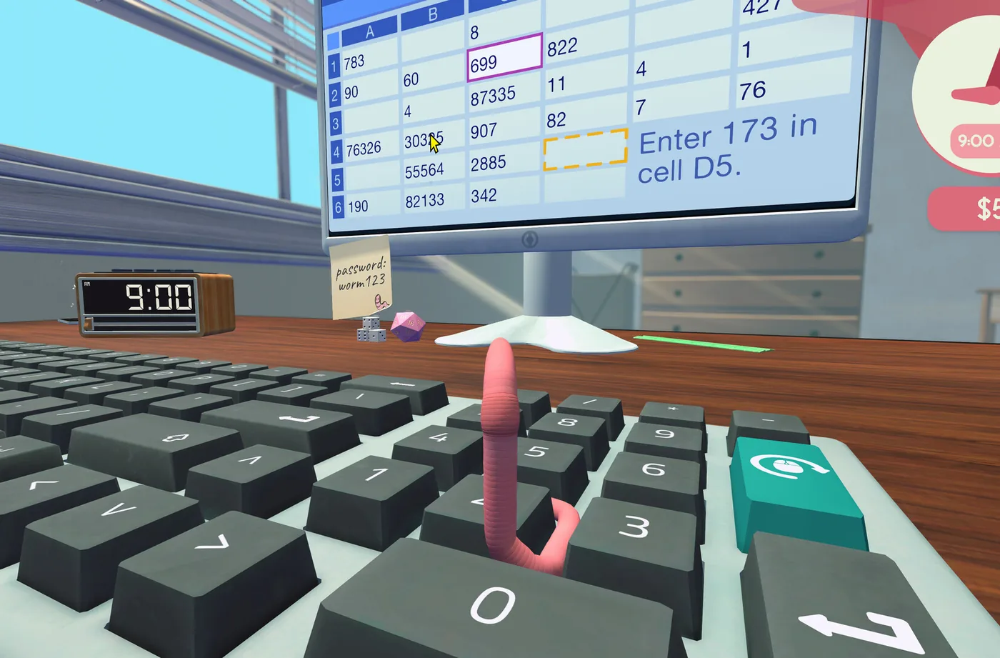 Worm desk illustration